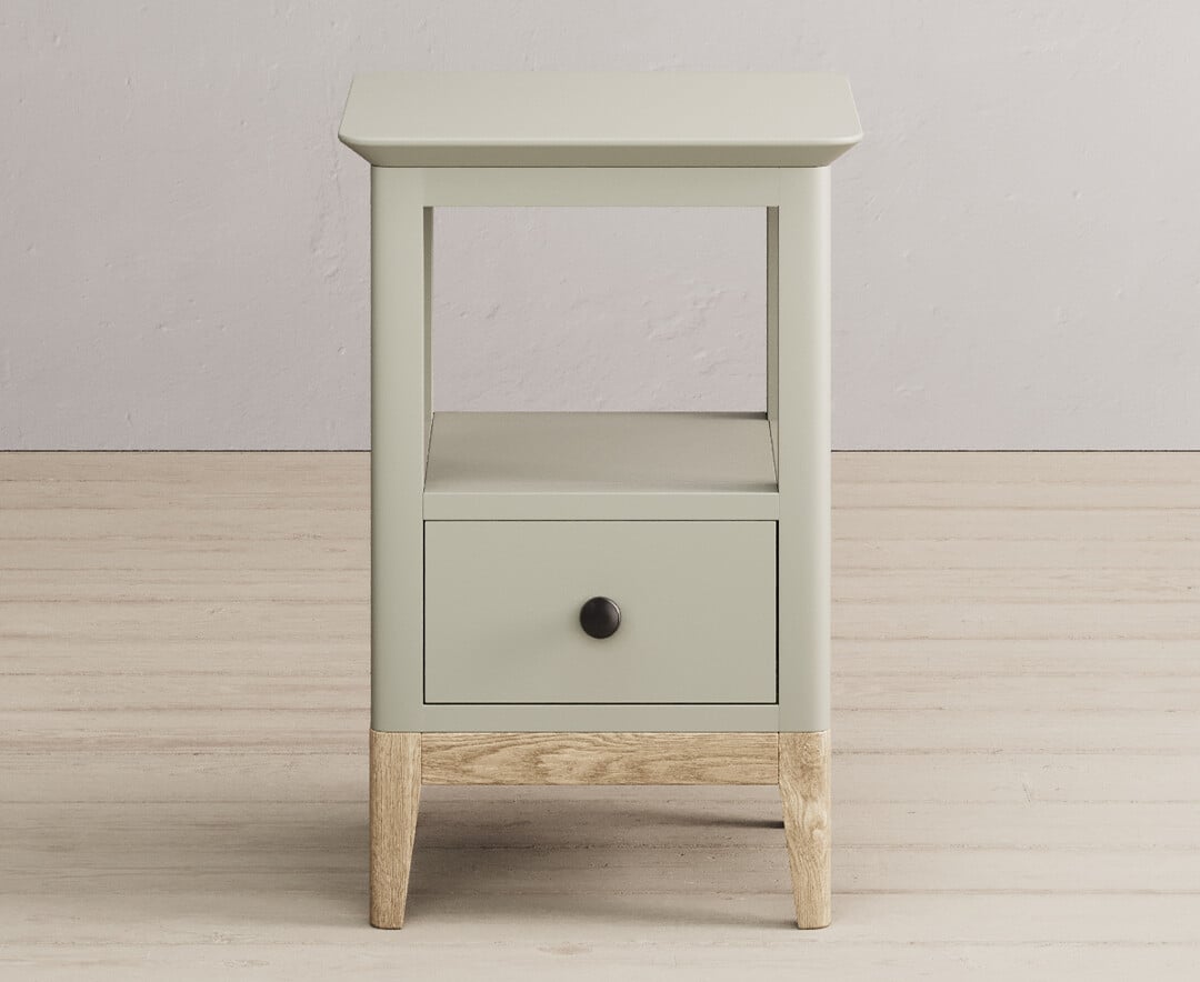 Ancona Oak And Soft Green Painted Lamp Table