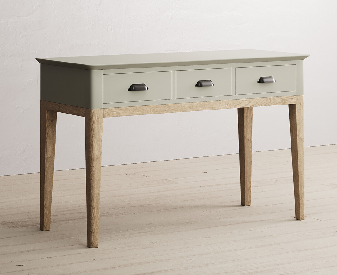 Photo 1 of Ancona oak and soft green painted dressing table / computer desk