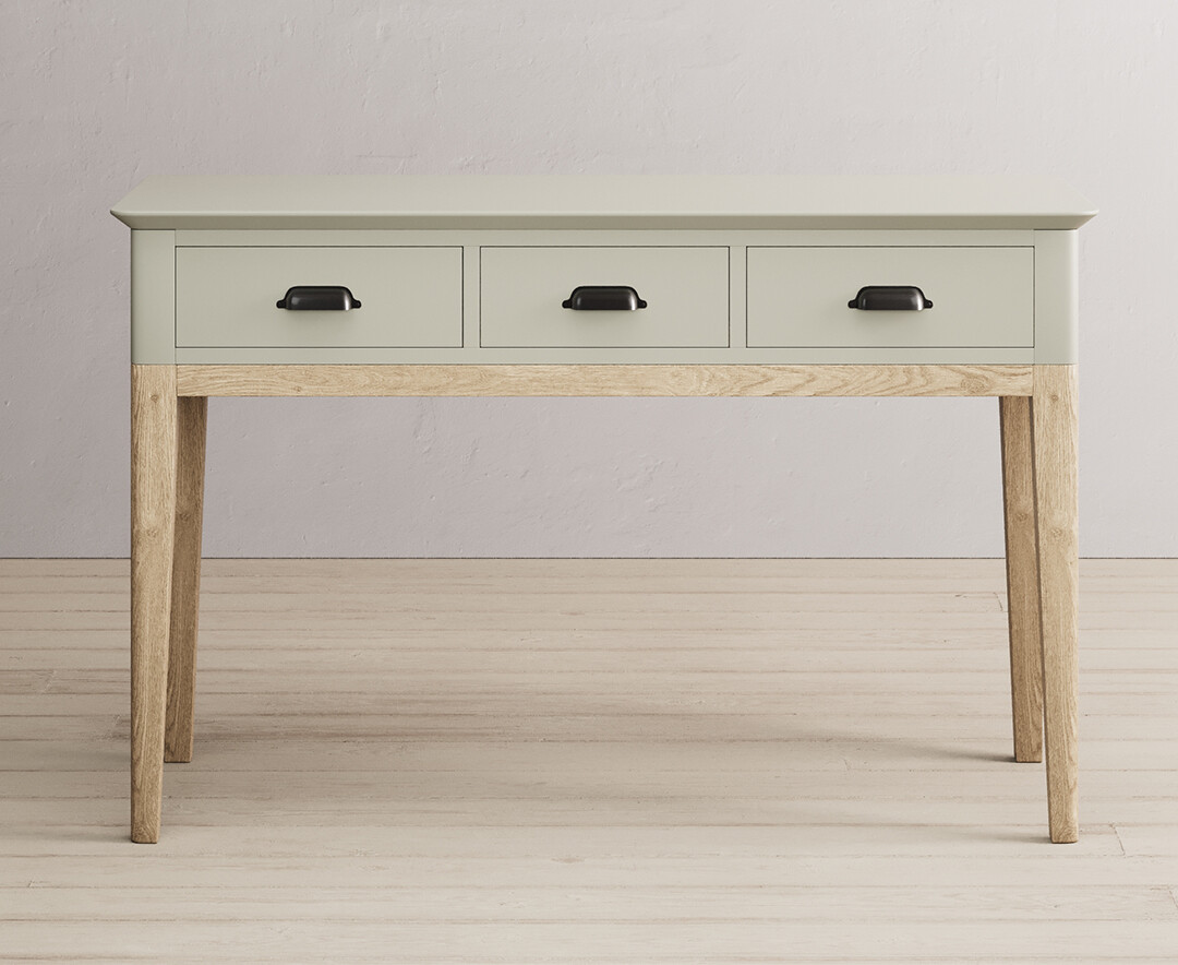 Ancona Oak And Soft Green Painted Dressing Table Computer Desk