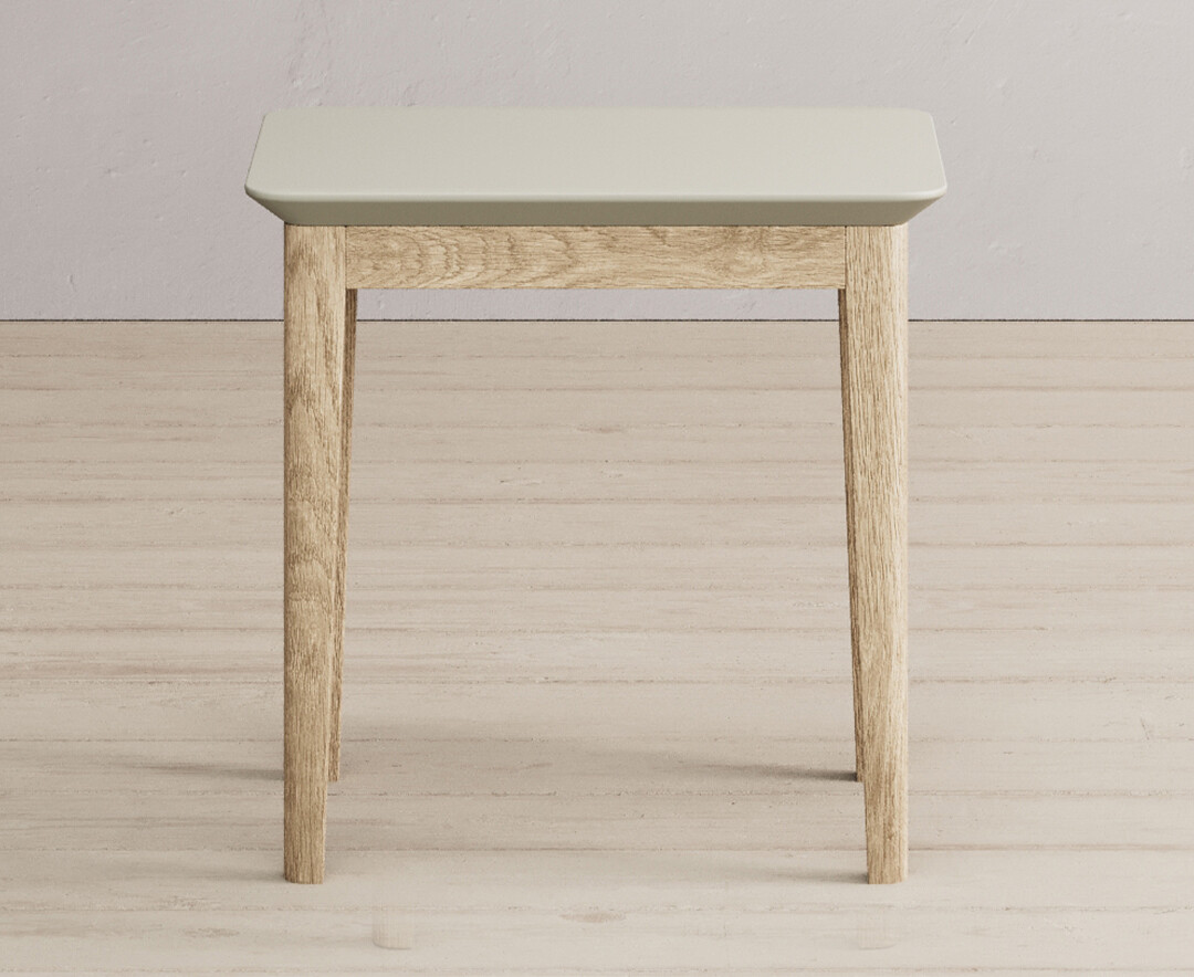 Product photograph of Ancona Oak And Soft Green Painted Dressing Table Stool from Oak Furniture Superstore