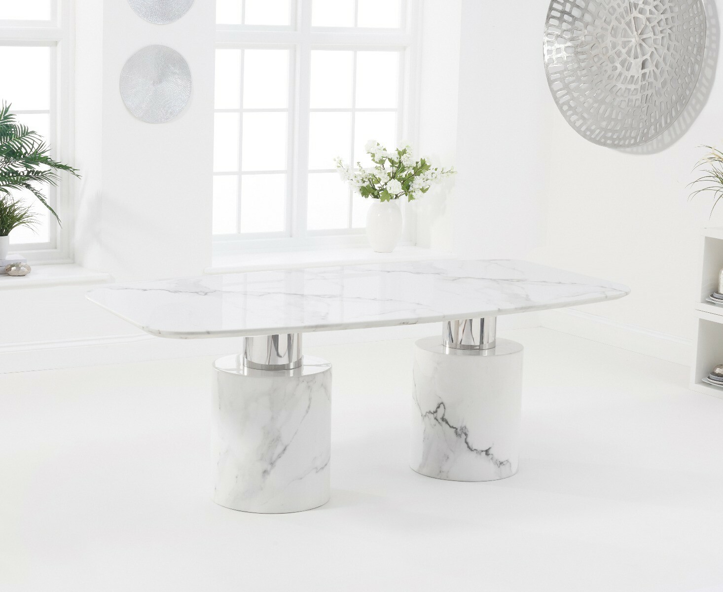 Photo 1 of Antonio 180cm white marble dining table