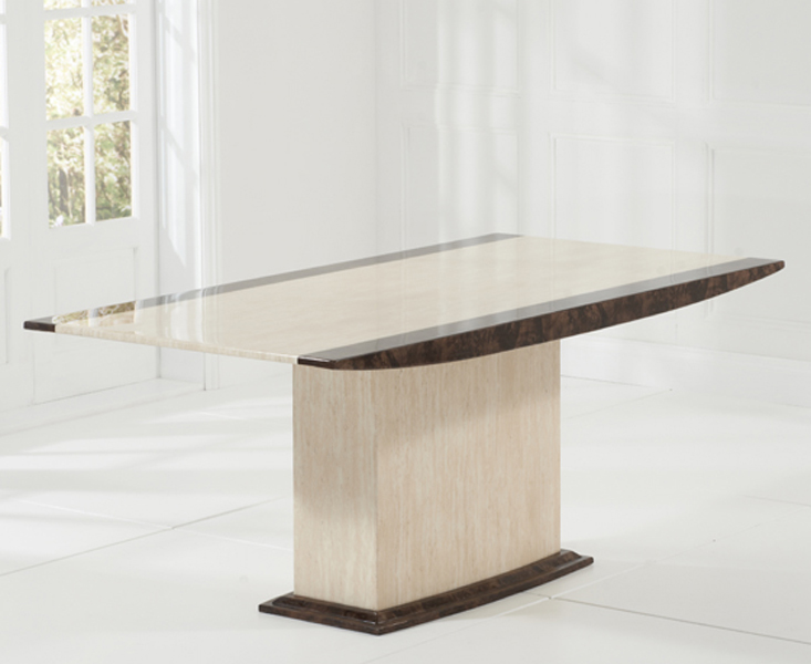 Photo 1 of Assisi 180cm cream pedestal marble dining table