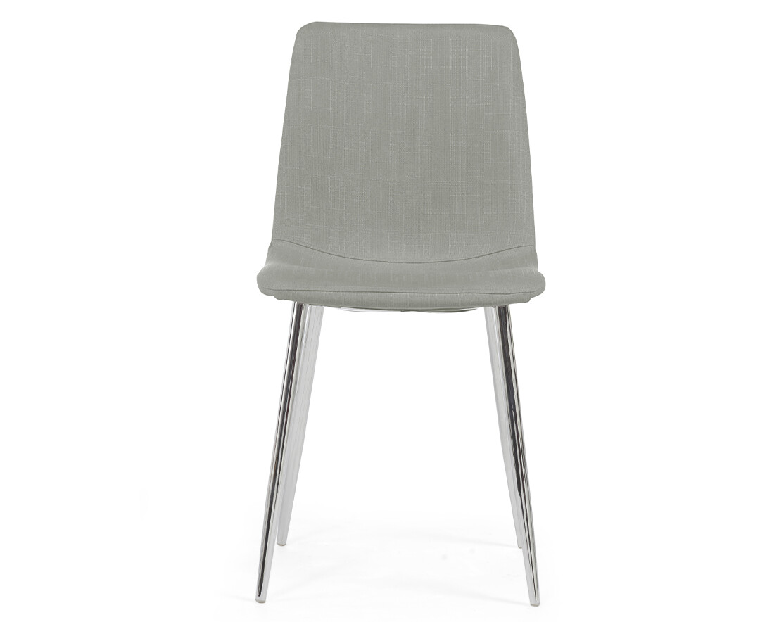 Astrid Grey Fabric And Chrome Dining Chairs