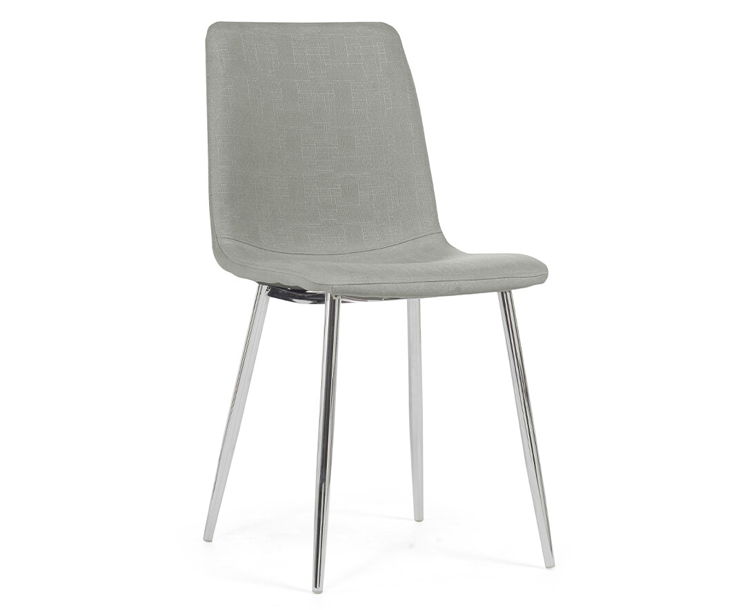 Photo 1 of Astrid grey fabric and chrome dining chairs
