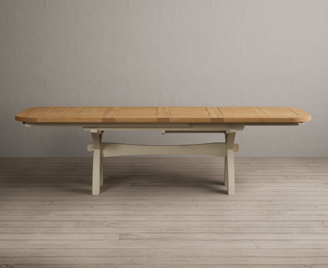 Product photograph of Extending Olympia 180cm Oak And Cream Painted Dining Table from Oak Furniture Superstore