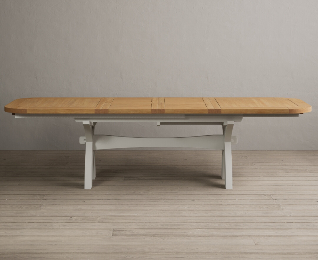 Product photograph of Extending Olympia 180cm Oak And Signal White Painted Dining Table from Oak Furniture Superstore