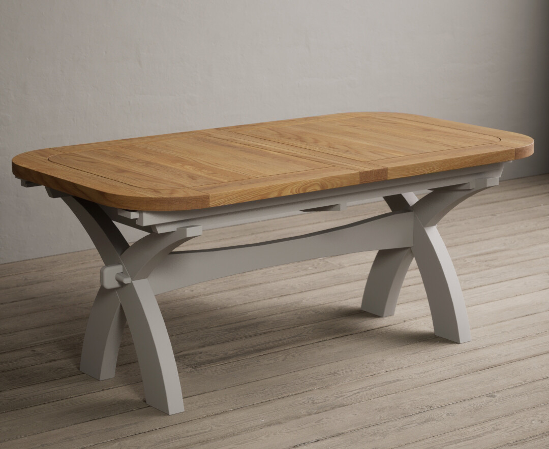 Product photograph of Extending Olympia 180cm Oak And Soft White Painted Dining Table from Oak Furniture Superstore