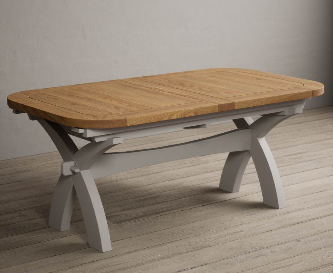 Atlas 180cm Oak And Soft White Painted Extending Dining Table
