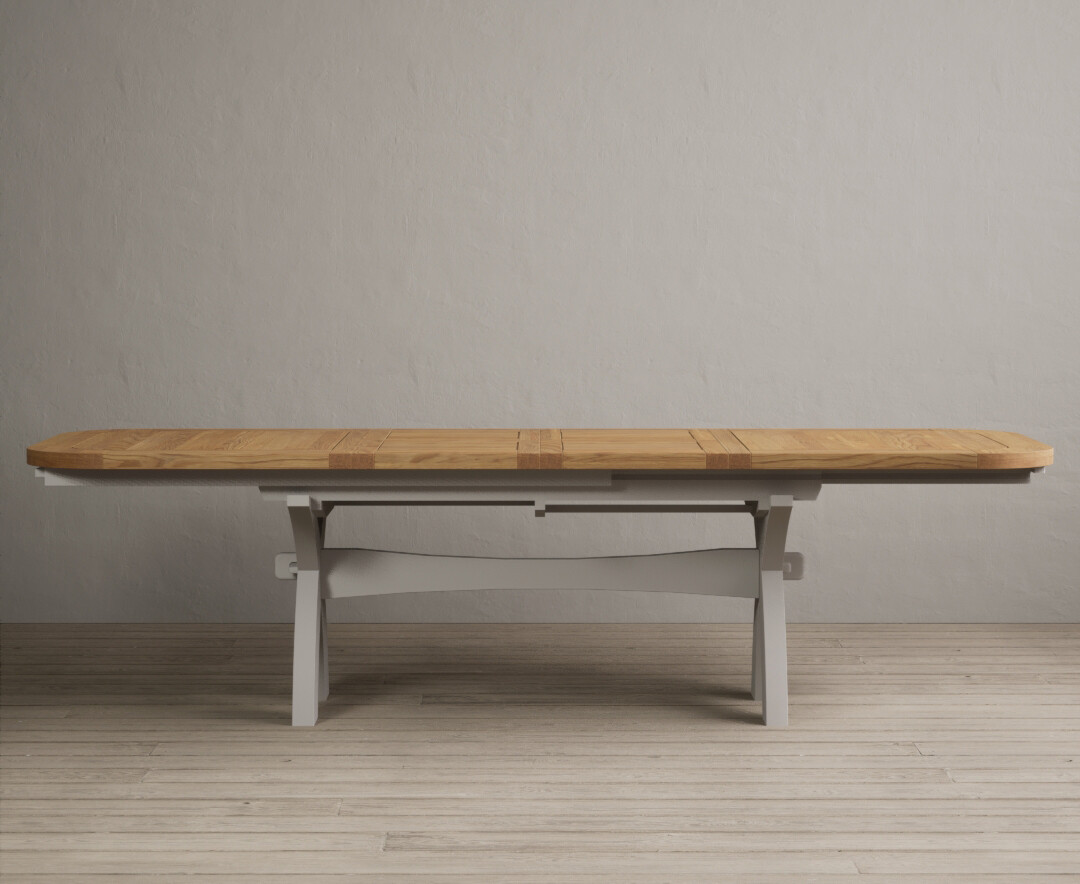 Product photograph of Extending Olympia 180cm Oak And Soft White Painted Dining Table from Oak Furniture Superstore