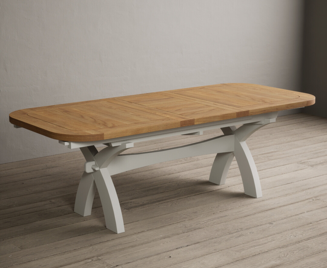 Atlas 180cm Oak And Chalk White Painted Extending Dining Table