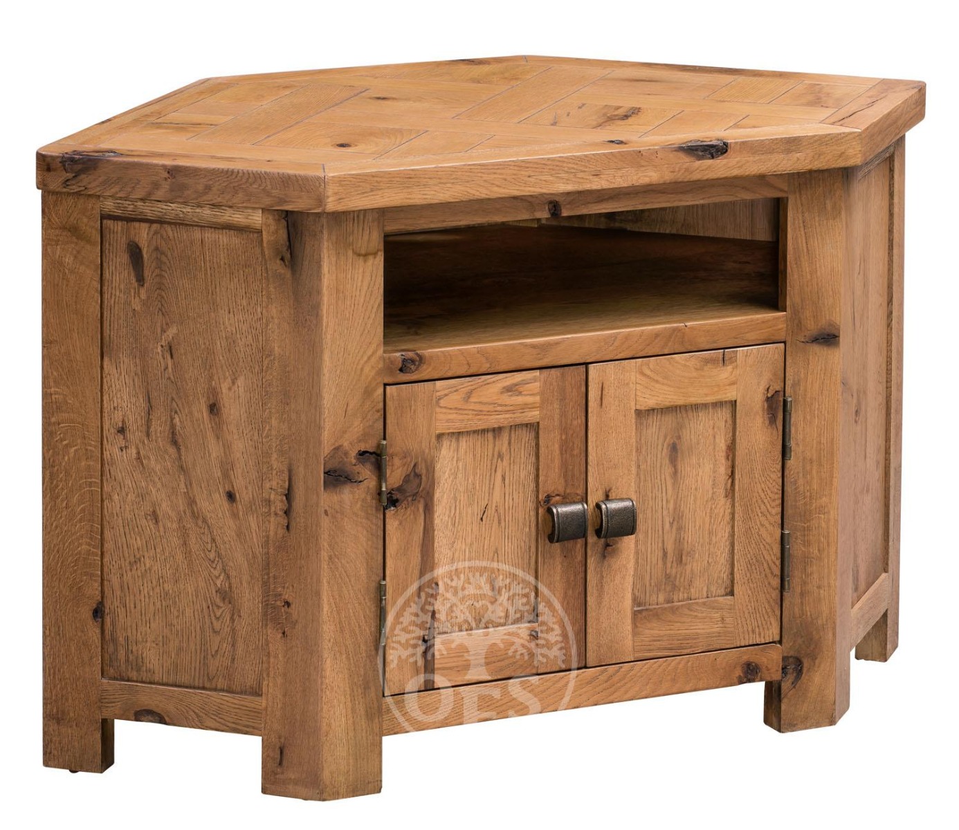 Huari Oak Corner Tv Cabinet