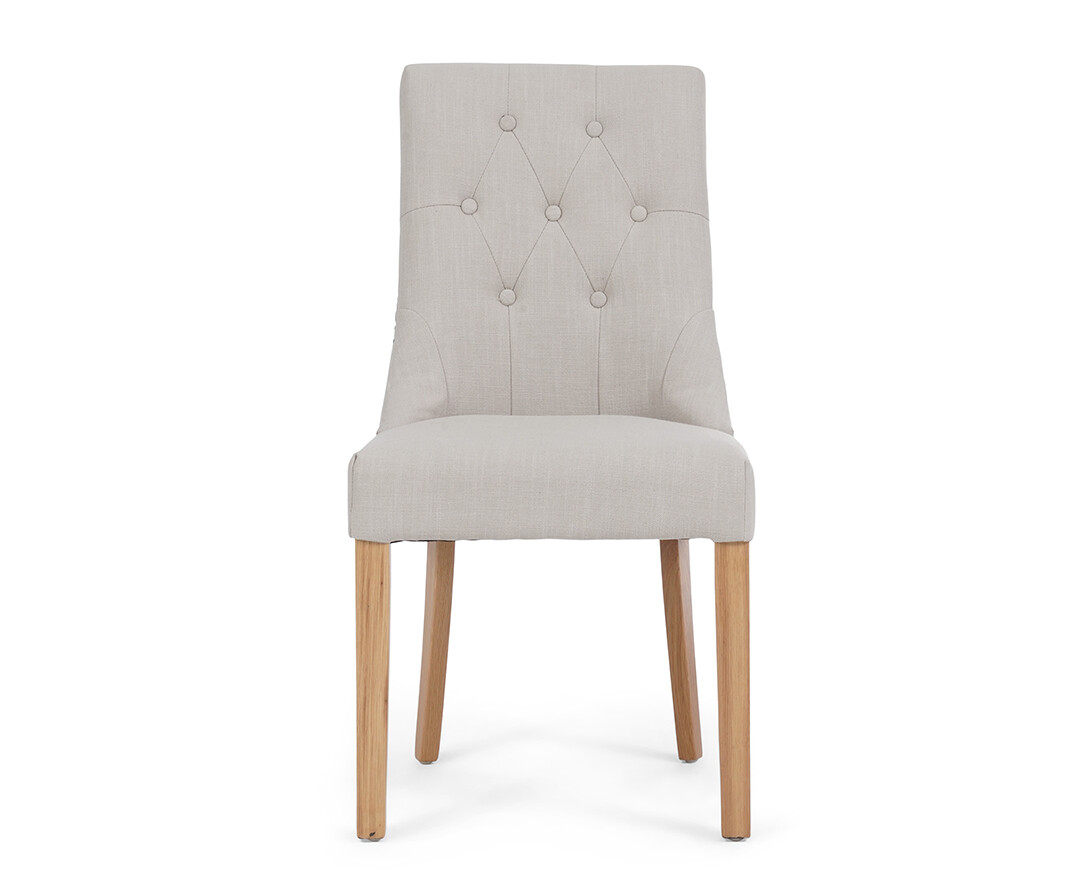 Photo 1 of Beatrix natural fabric oak leg dining chairs