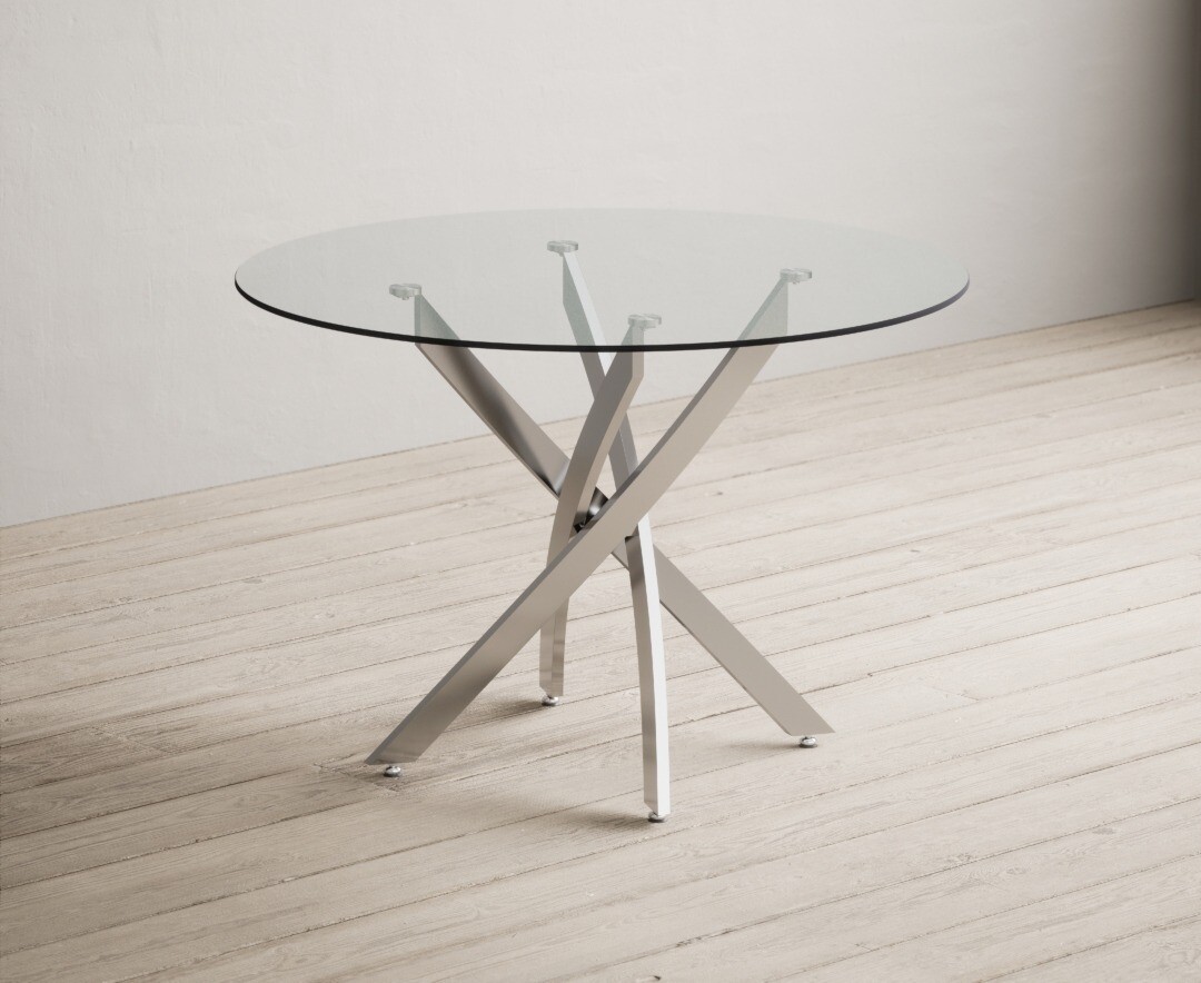 Product photograph of Bernini 110cm Glass Dining Table from Oak Furniture Superstore