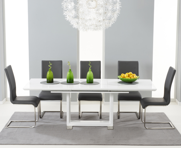 High Gloss Extending Dining Table, High Gloss White Kitchen Table And Chairs