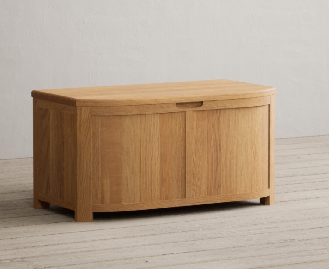 Somerton Curved Solid Oak Blanket Box