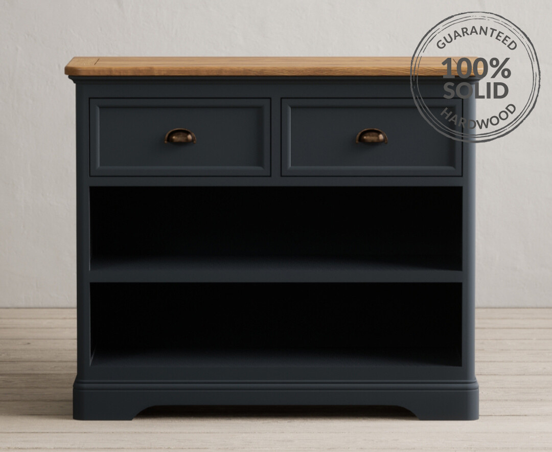 Blue console table with storage sale