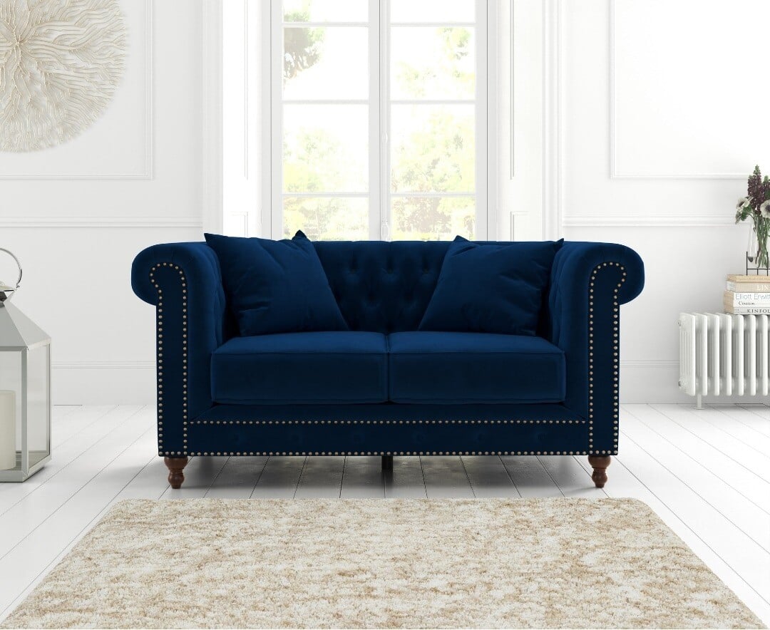 Westminster Chesterfield Blue Velvet 2 Seater Sofa