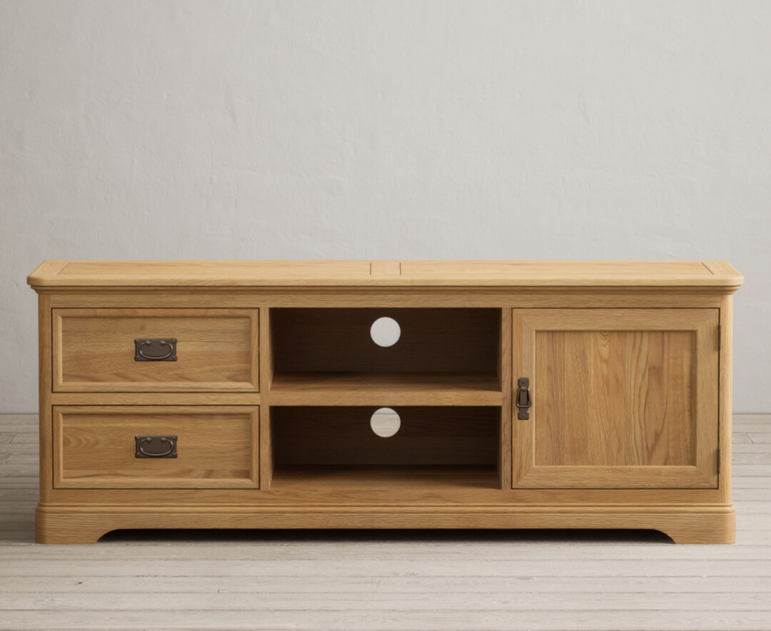 Product photograph of Bridstow Solid Oak Super Wide Tv Cabinet from Oak Furniture Superstore