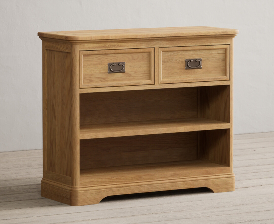 Product photograph of Bridstow Solid Oak Storage Console Table from Oak Furniture Superstore.