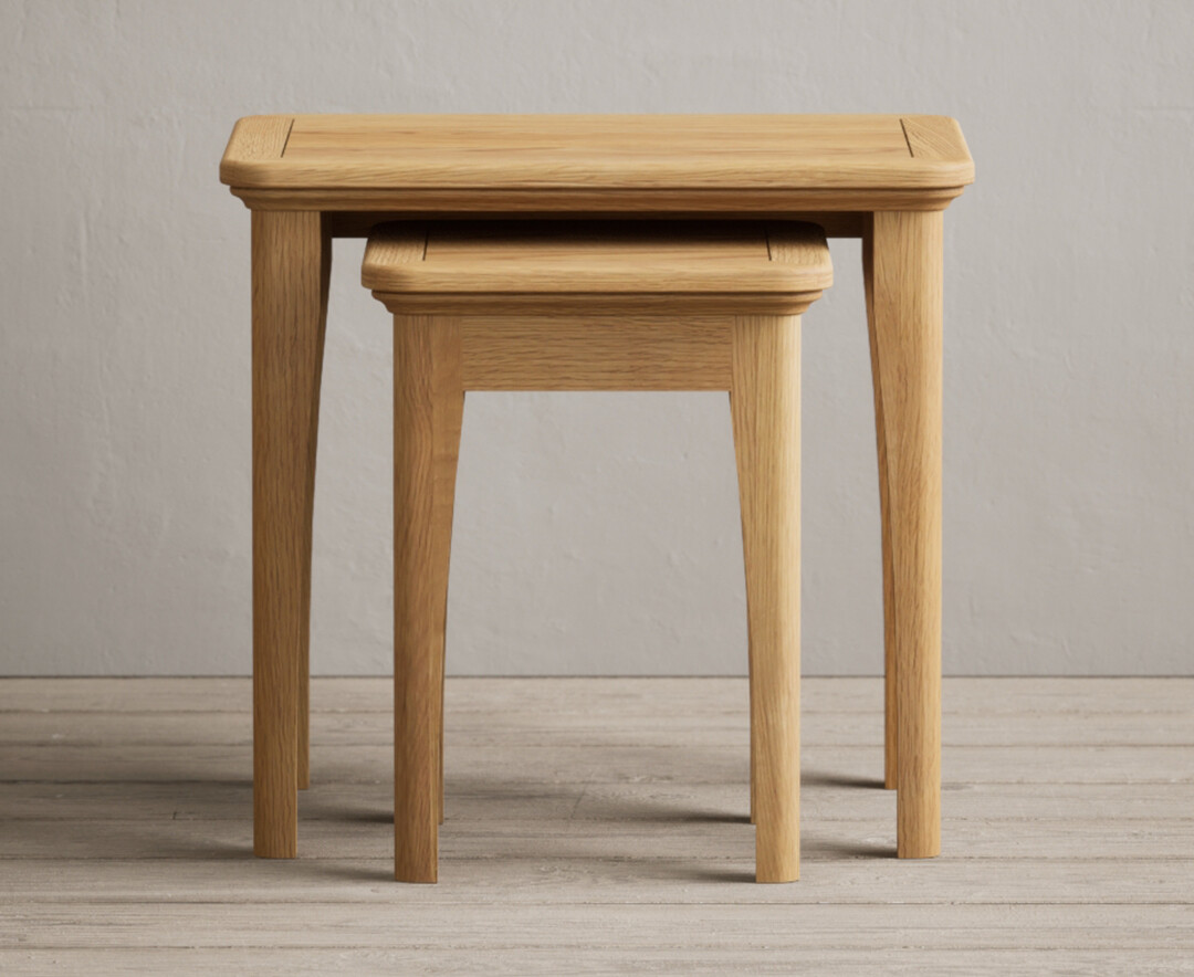 Product photograph of Bridstow Solid Oak Nest Of Tables from Oak Furniture Superstore