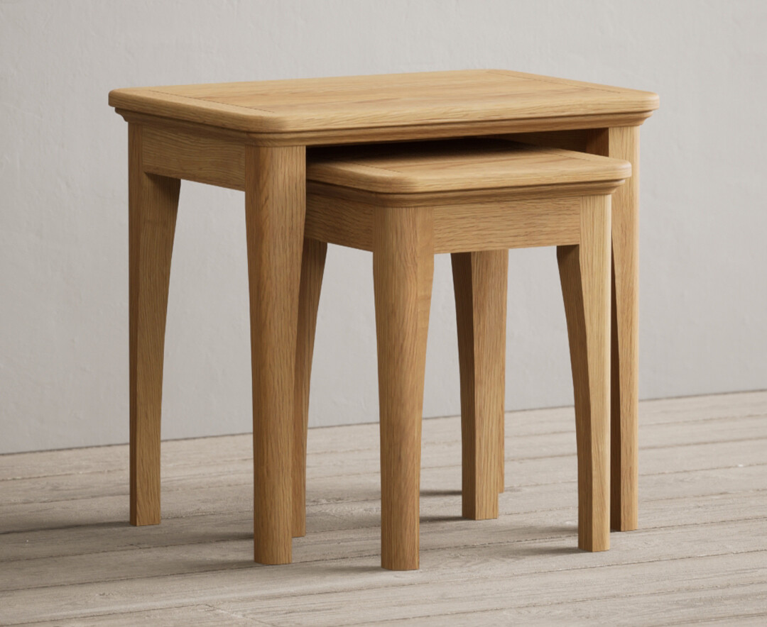 Product photograph of Bridstow Solid Oak Nest Of Tables from Oak Furniture Superstore.