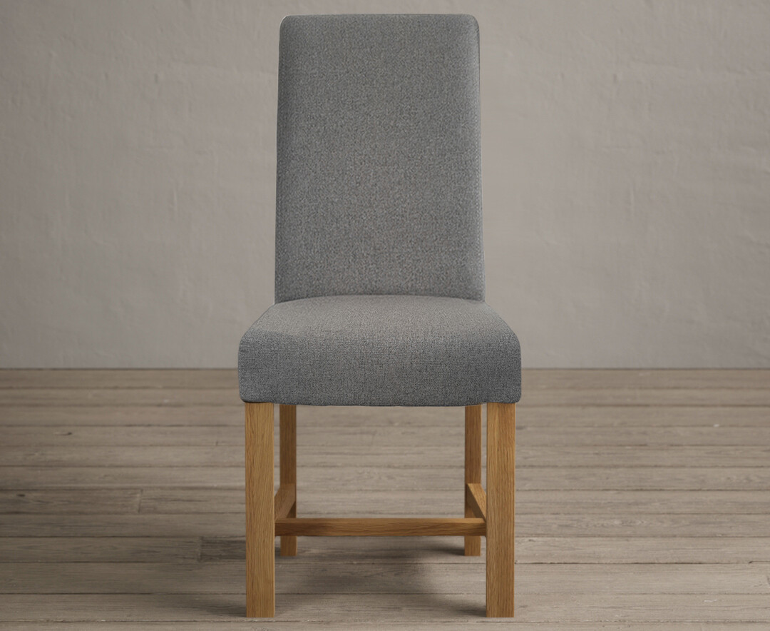 Product photograph of Scroll Back Braced Charcoal Grey Fabric Dining Chairs from Oak Furniture Superstore