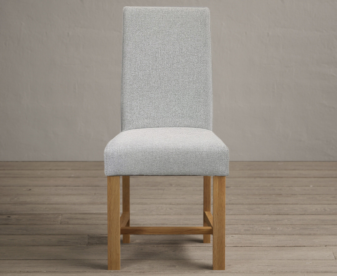 Product photograph of Braced Leg Grey Fabric Dining Chairs from Oak Furniture Superstore