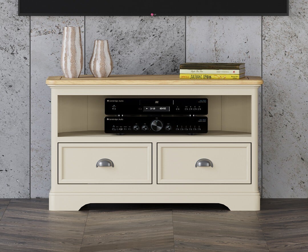 Madley Oak and Cream Painted Corner TV Cabinet