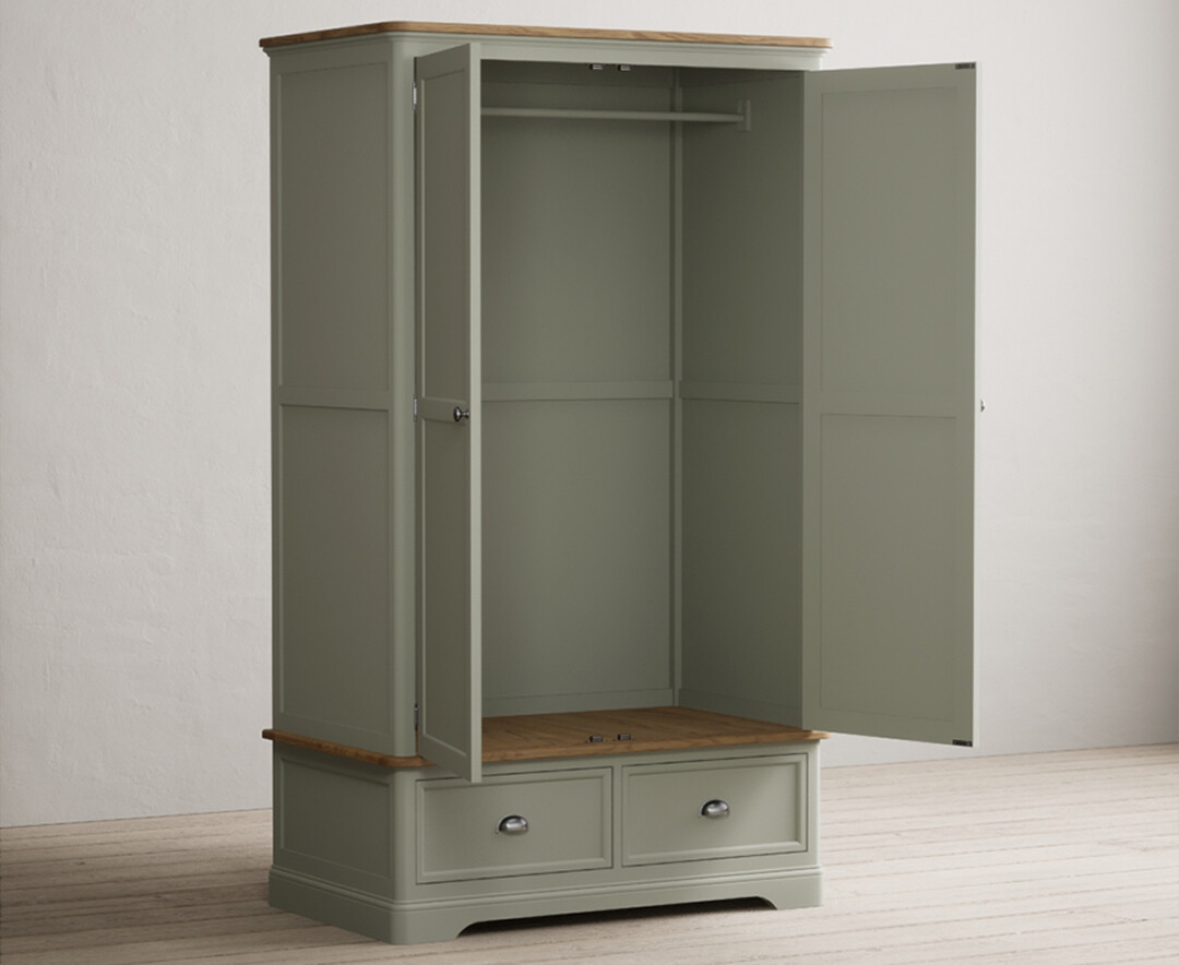 Photo 3 of Bridstow soft green painted double wardrobe