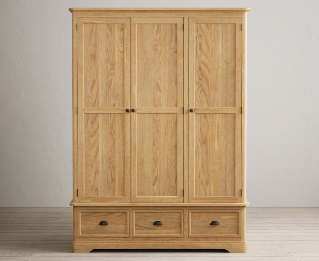 Bridstow Solid Oak Triple Wardrobe