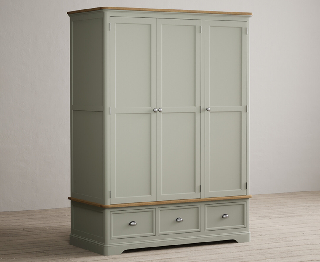 Photo 1 of Bridstow soft green painted triple wardrobe