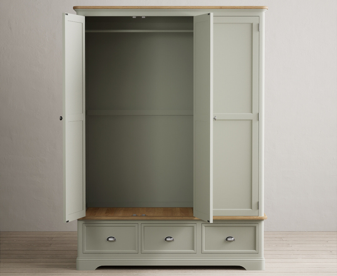 Photo 3 of Bridstow soft green painted triple wardrobe