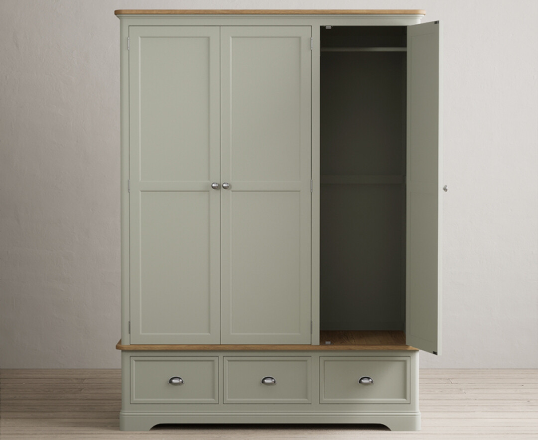 Photo 4 of Bridstow soft green painted triple wardrobe