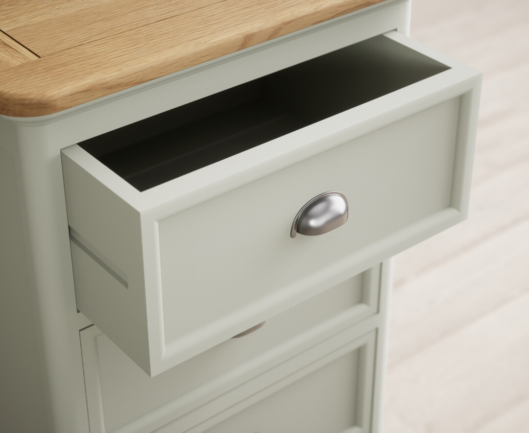Photo 2 of Bridstow soft green painted 5 drawer tallboy