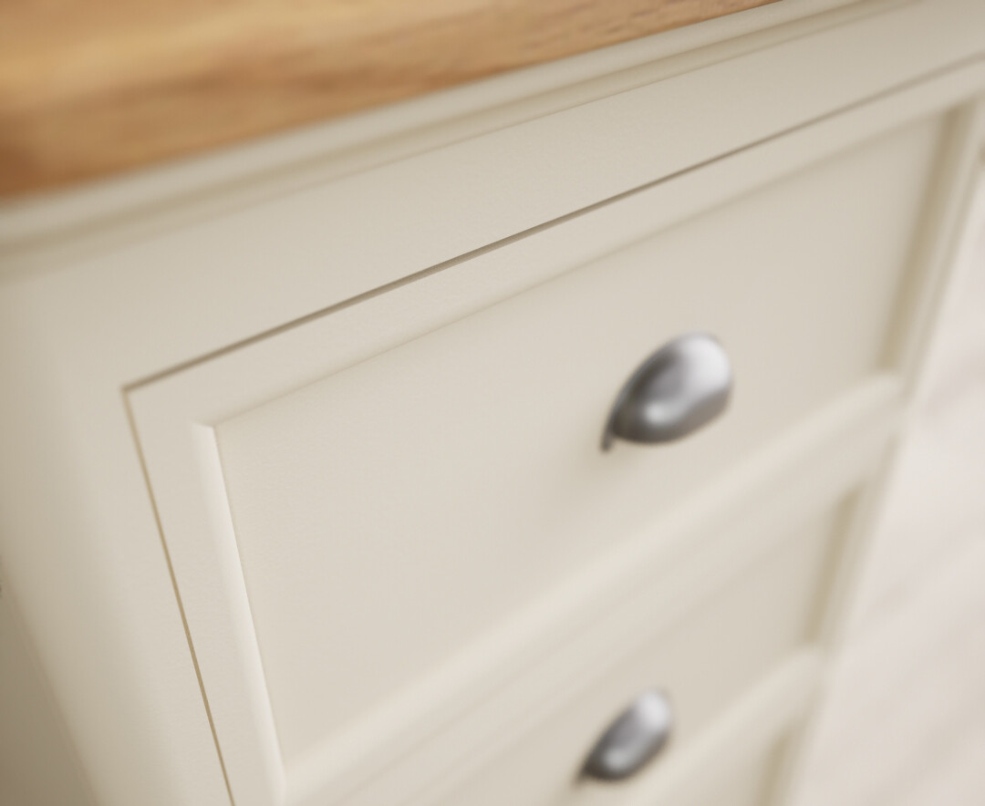 Photo 4 of Bridstow oak and cream painted 5 drawer tallboy