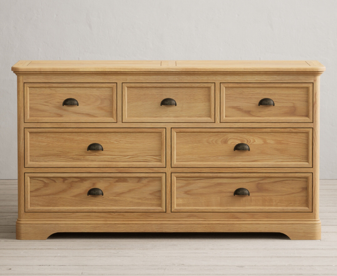 Product photograph of Bridstow Solid Oak Wide Chest Of Drawers from Oak Furniture Superstore
