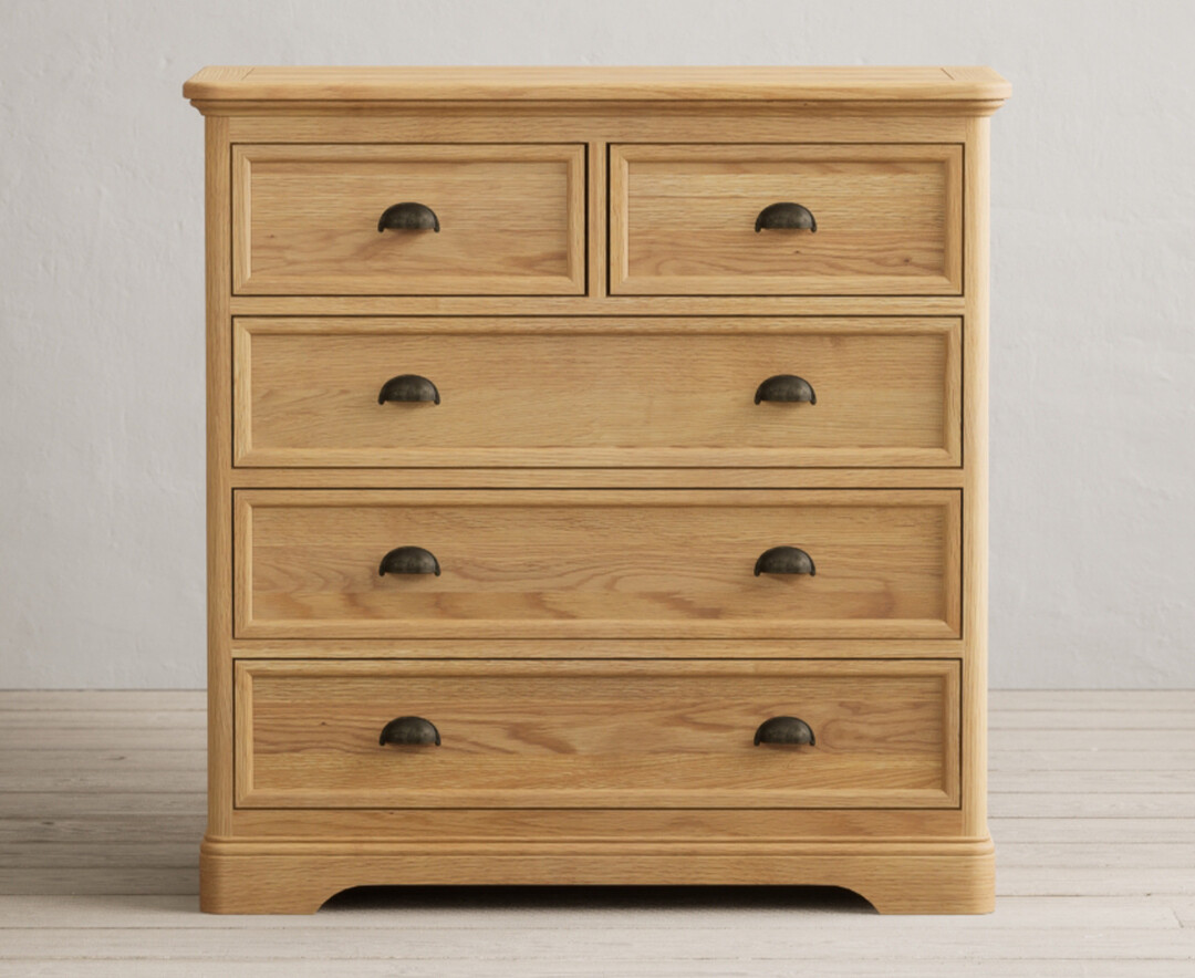 Product photograph of Bridstow Solid Oak 2 Over 3 Chest Of Drawers from Oak Furniture Superstore