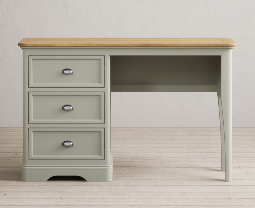 Product photograph of Bridstow Soft Green Painted Dressing Table from Oak Furniture Superstore
