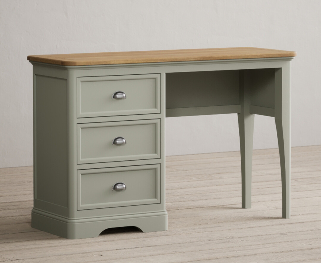 Product photograph of Brampton Soft Green Painted Dressing Table from Oak Furniture Superstore