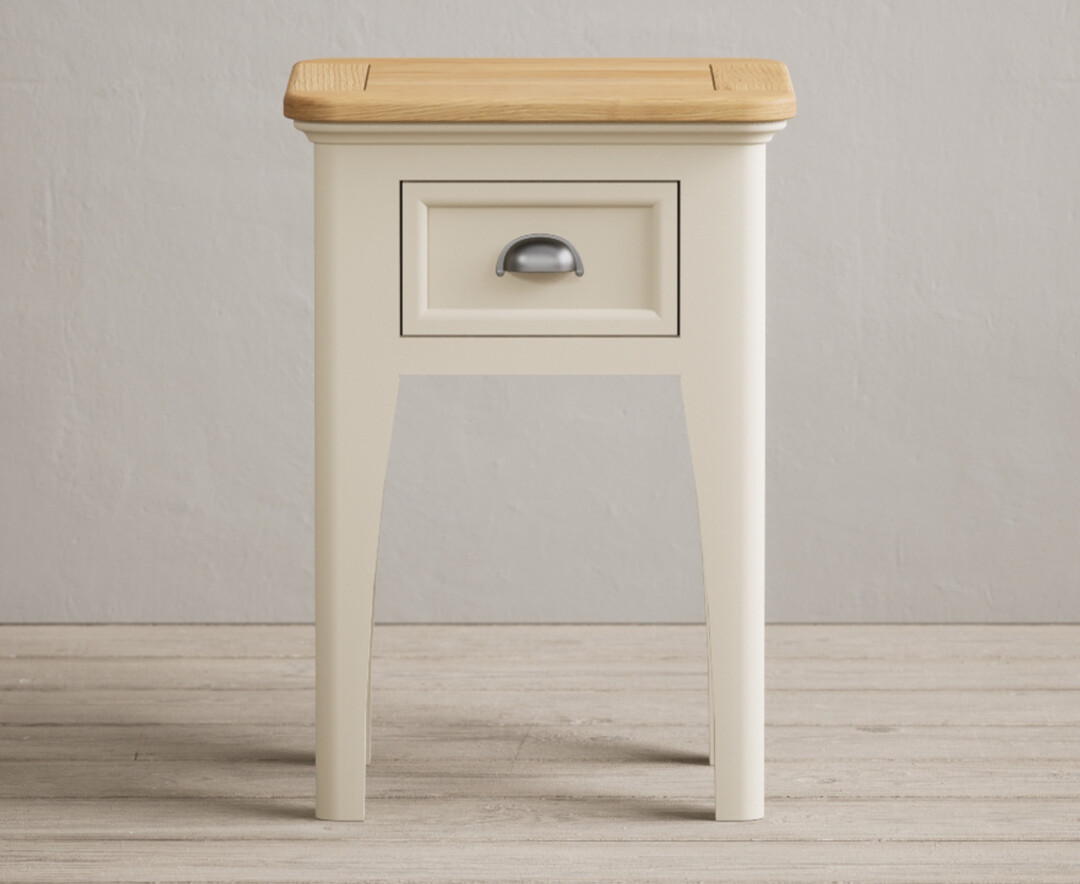 Product photograph of Bridstow Oak And Cream Painted 1 Drawer Bedside from Oak Furniture Superstore