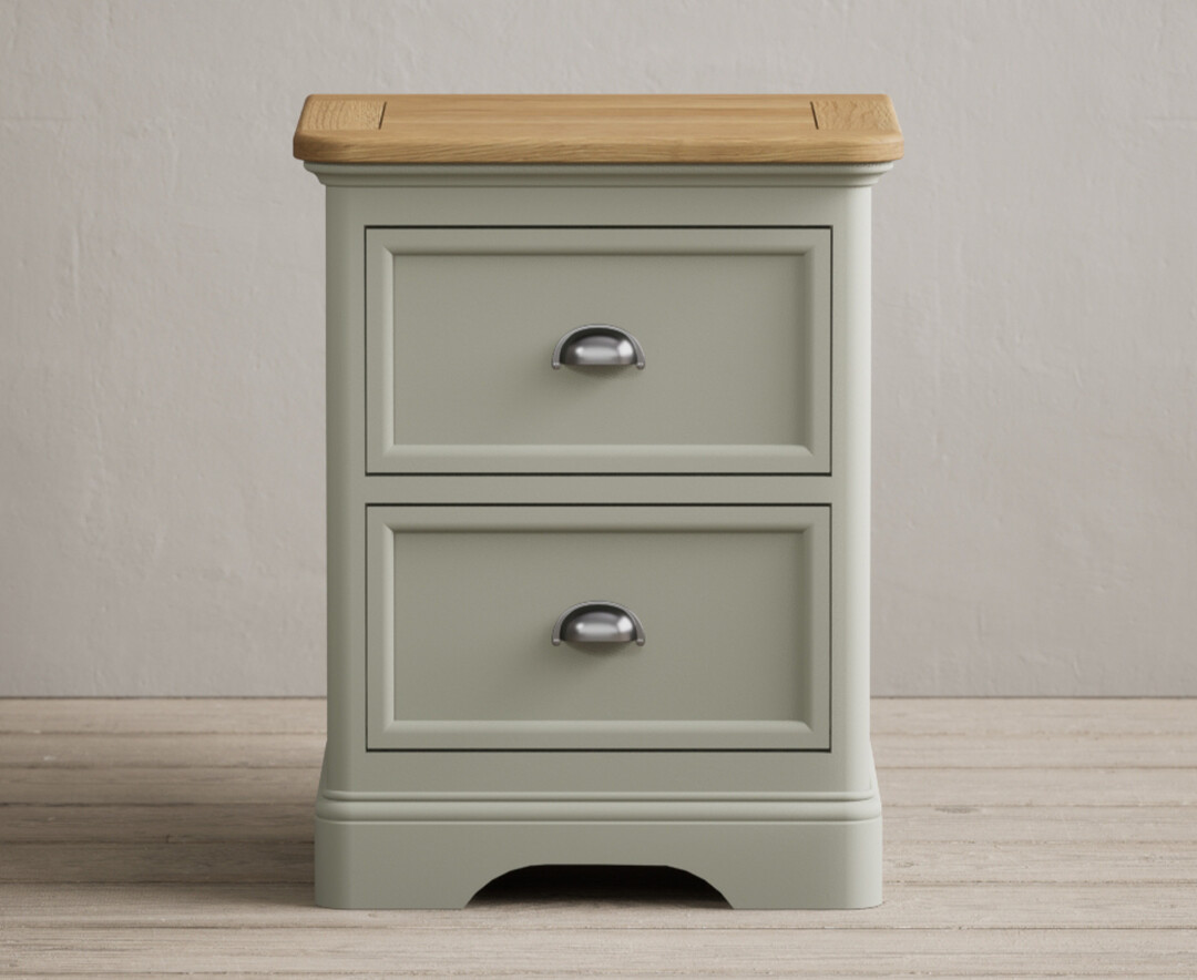 Bridstow Oak And Cream Painted 2 Drawer Bedside Chest
