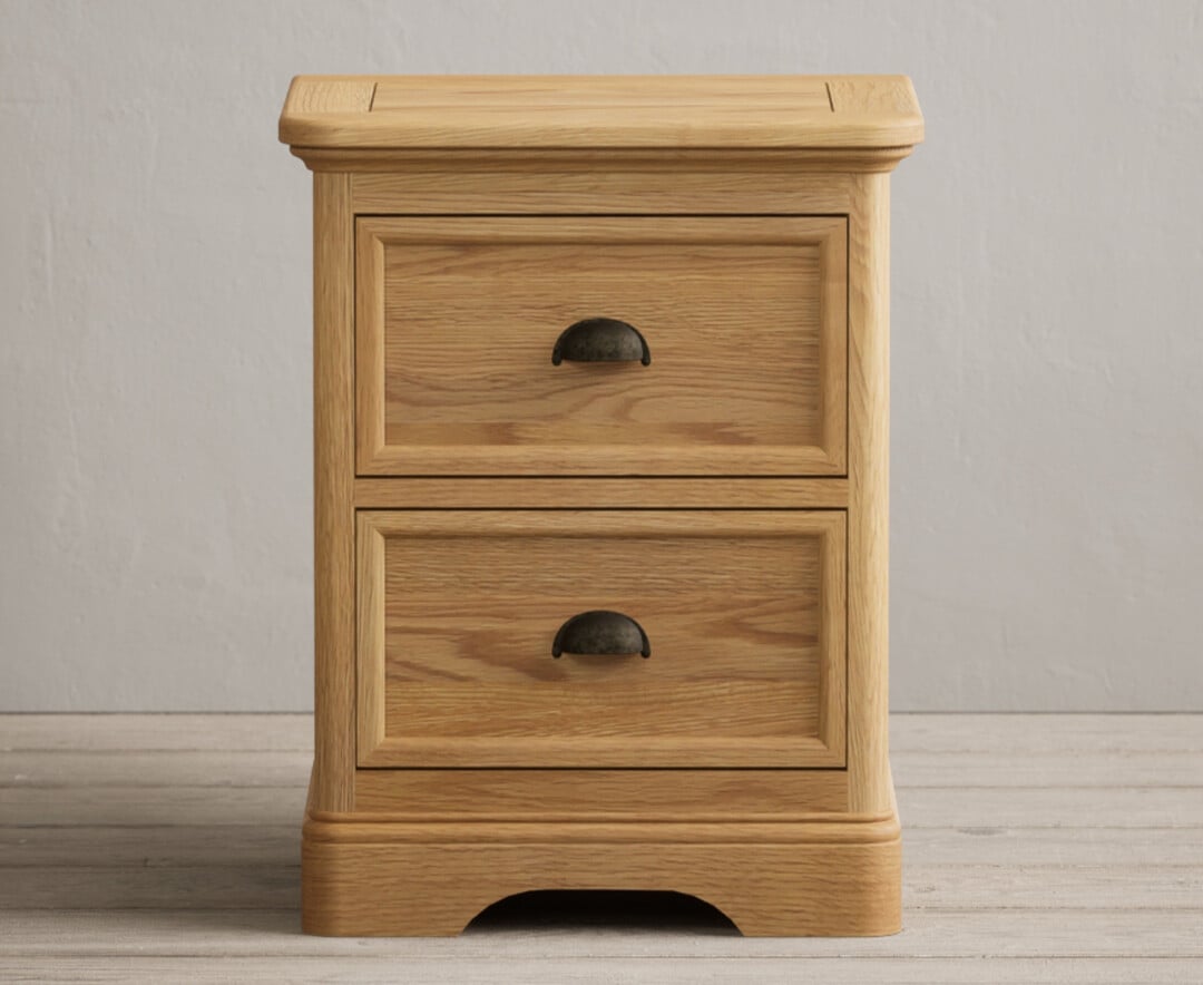 Bridstow Solid Oak 2 Drawer Bedside Chest