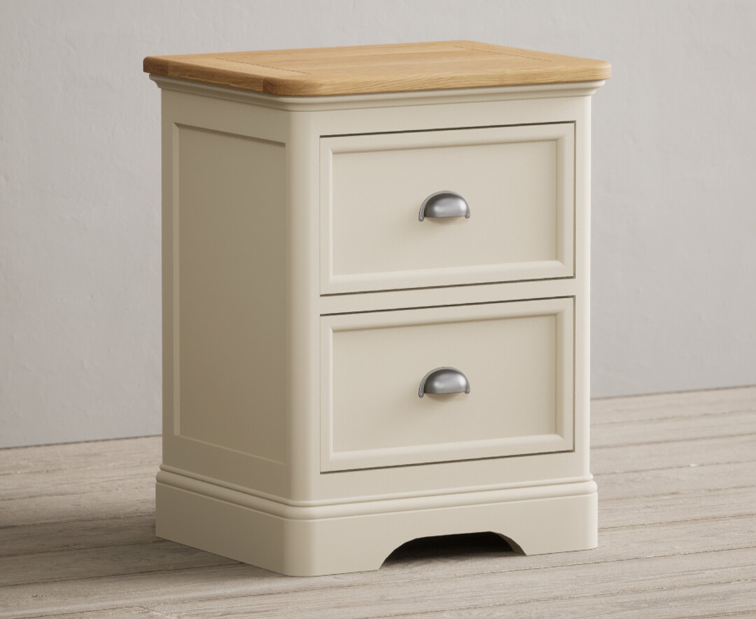 Madley Oak and Cream Painted 2 Drawer Bedside Chest