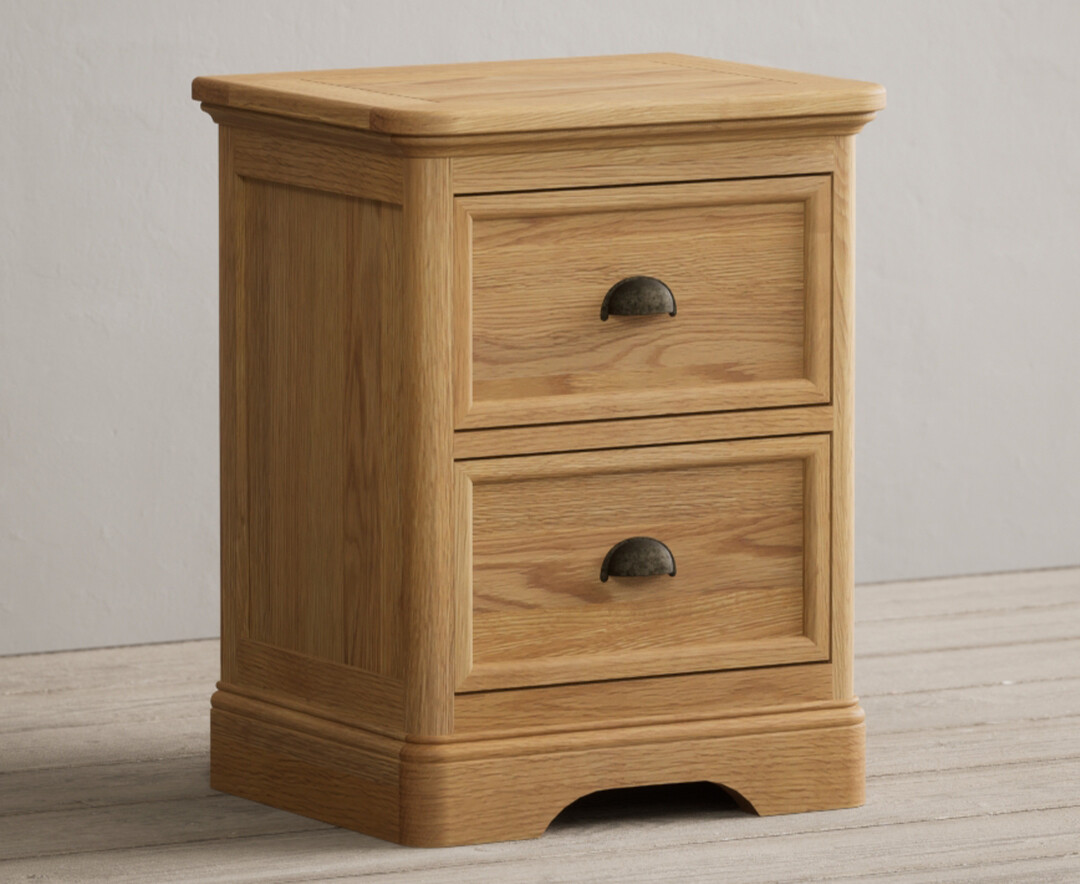 Photo 1 of Bridstow solid oak 2 drawer bedside chest