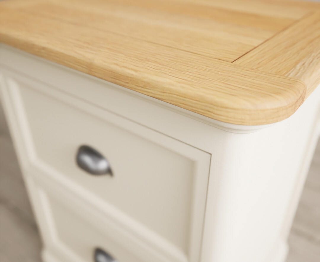 Photo 3 of Bridstow oak and cream painted 2 drawer bedside chest