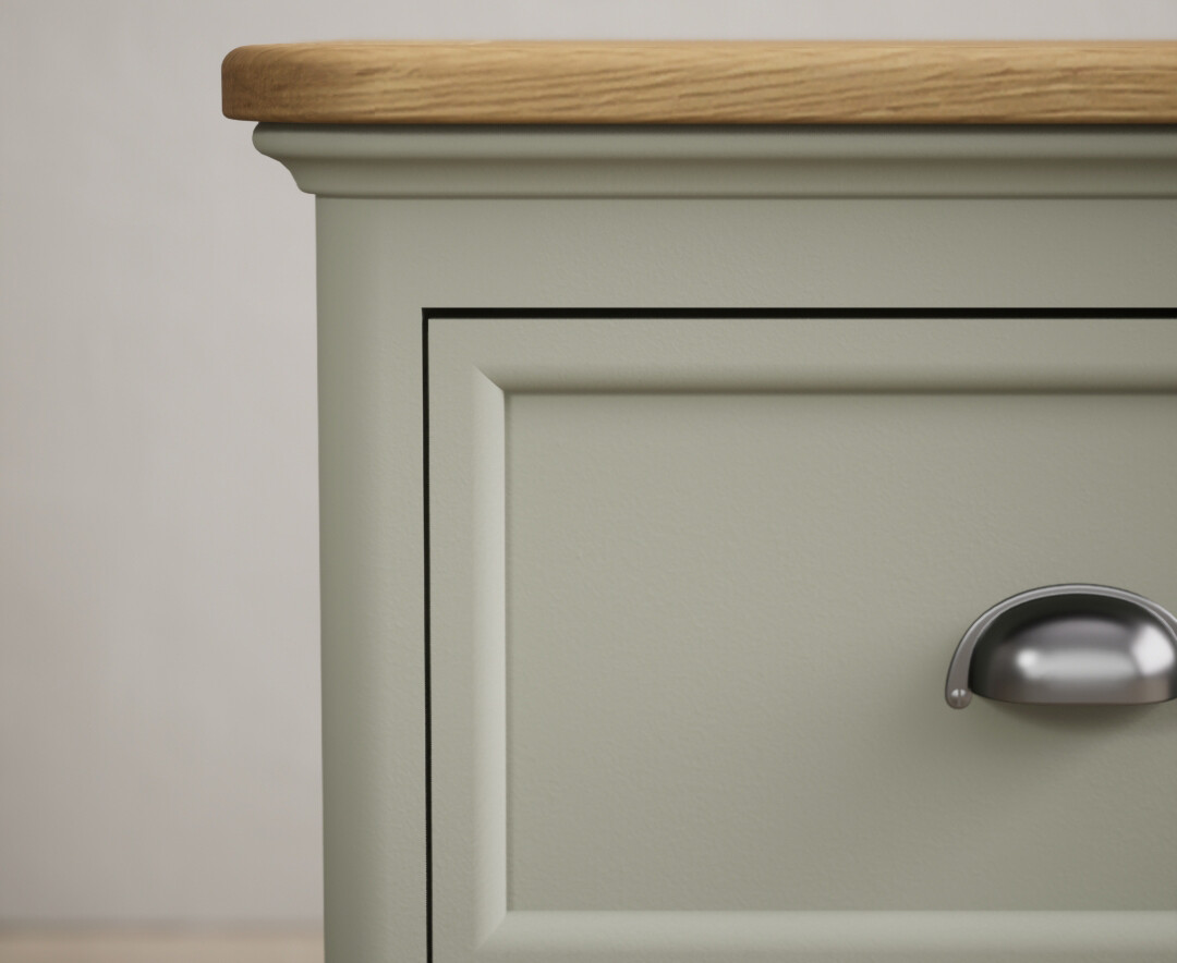 Photo 4 of Bridstow soft green painted 2 drawer bedside chest