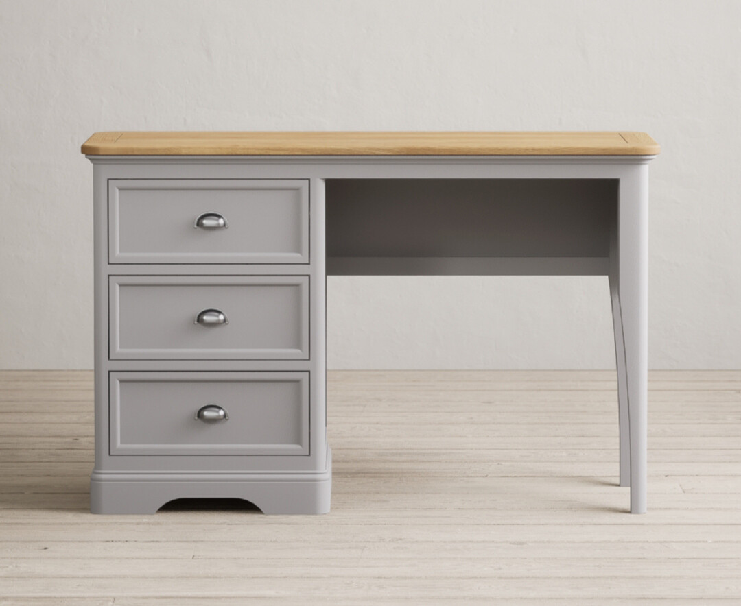 Product photograph of Bridstow Oak And Light Grey Painted Dressing Table from Oak Furniture Superstore