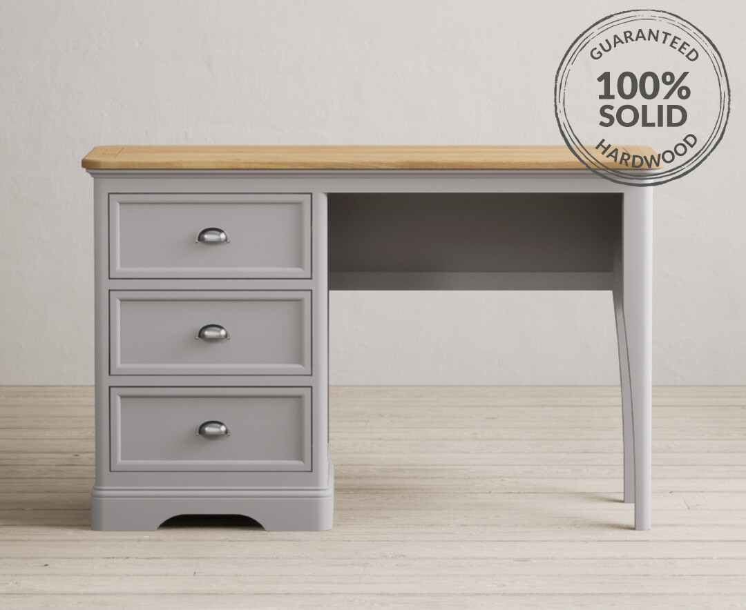 Grey solid outlet wood desk