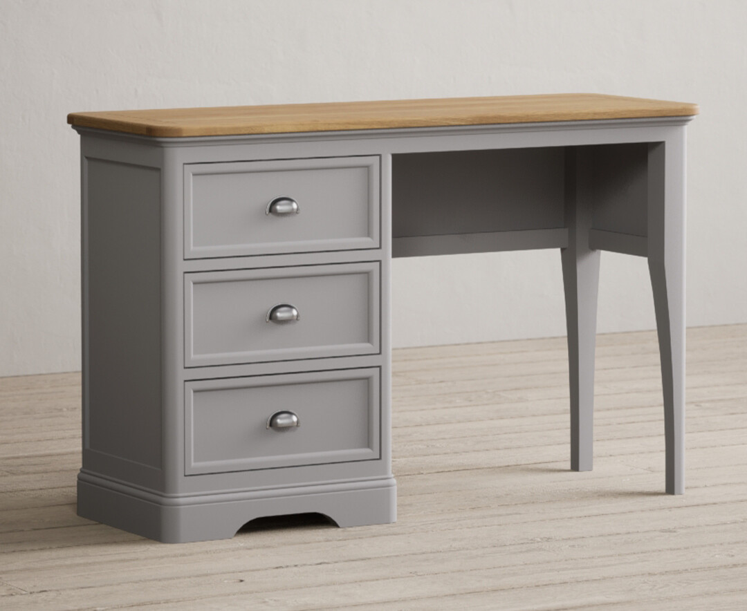 Product photograph of Felton Oak And Light Grey Painted Dressing Table from Oak Furniture Superstore