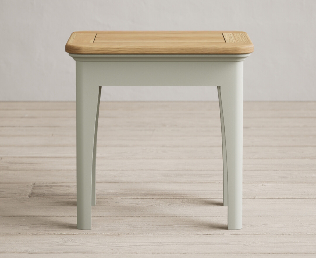 Product photograph of Bridstow Soft Green Painted Dressing Stool from Oak Furniture Superstore